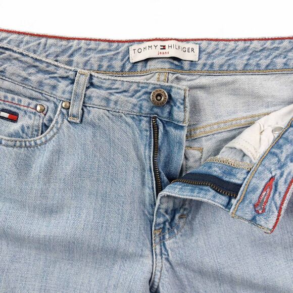 Vintage Tommy Hilfiger Jeans Womens 6 Light Wash Low Rise Hipster Flare 00s - Picture 3 of 12